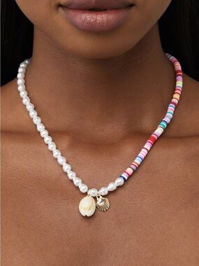 8 Other Reasons White Pearl & Multicolour Poi Lariat Necklace